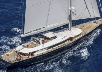 Sunken Bayesian superyacht lifted partially out of water in salvage operation
